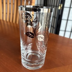 VTG Vitreon Queens Lusterware 25th Anniversary Glasses Roses Silver Rim Set Of 4
