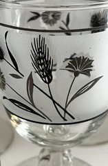 SET OF 4 Duz Crystal FROSTED WILD FLOWER Water Wine Goblet- Hard To Find!