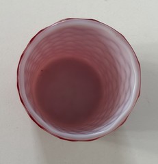 Victorian Phoenix Cranberry Diamond Quilted Cut Velvet Art Glass Tumbler