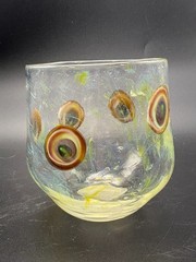 Italian Murrine Art Glass Tumbler Hand Blown Millefiori Juice Glass