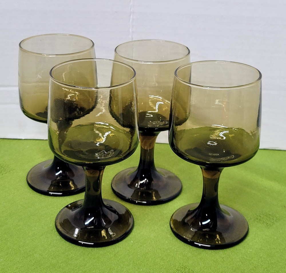 Vintage Libbey Tawny Accent Wine Glasses – Set of 4