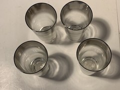 RETRO Mid Century Queen’s Lusterware Set Of Four Tall Tumblers Silver Fade