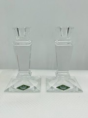 Shannon 24% Lead Crystal Candlestick Holders 5 1/2″ Tall Set of 2