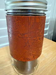 TACTILE CRAFTWORKS LACED LEATHER TRAVEL CUP W/ LID Glass & Leather Houston