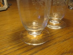 Tiffin Franciscan Flanders Clear Footed Glasses, Set of 2, Optic Flawed