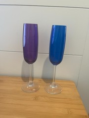 Waterford Marquis Jeweled flute wine goblets set of 2 (purple, blue)