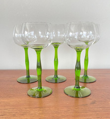 Art Nouveau Peter Behrens for Benedikt von Poschinger Wine Glasses Circa 1898