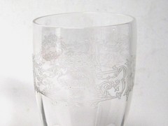 Vintage Etched Glass Footed Champagne Flutes 5-3/4″ Barware – Set of 4