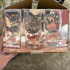 Vintage Indiana Glass Twelve Days of Christmas 12oz Tumblers COMPLETE set USA