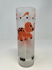 Libbey Circus Carousel Tom Collins Frosted Animal Merry-Go-Round Cups Full Set 8