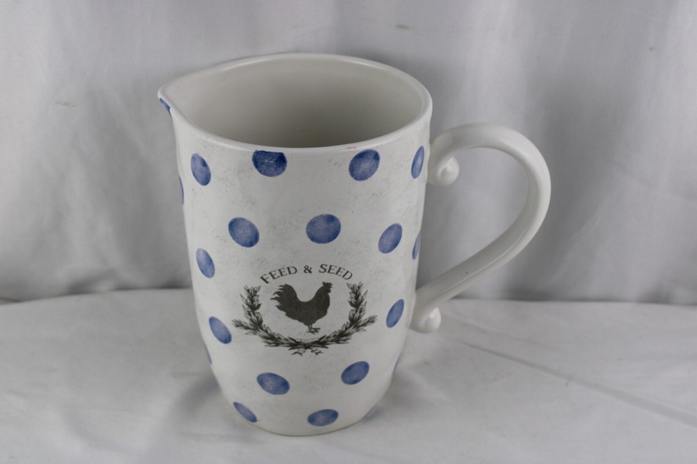 Susan WInget Feed & Seed Polka Dot Pitcher Urban Farmhouse Blue