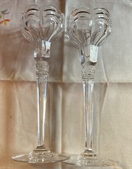 Pair of Rogaska Crystal Single Candlestick Aristocrat 10 1/2″