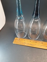 6 Footless Champaign Flutes Each One A Different Color Hand Made