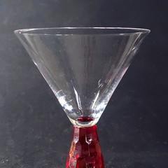 ARTLAND PRESSCOTT RUBY RED MARTINI GLASSES, Cut Lead Crystal, 6″, 10 Oz, 2PCS