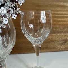 Set of 2 Svend Jensen Empress Clear 8 5/8” Claret Wine Goblets Glasses