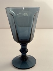 Lenox Antique Dark Blue Or Antique Blue Bell Juice Glasses Stemmed 5″ Vintage