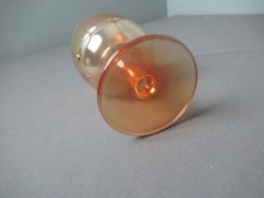 Vintage Marigold Orange Iridescent Carnival Glass Footed Goblet – h4 sb
