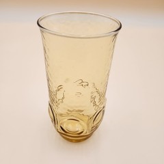 1970s Anchor Hocking Heritage Hill Honey Gold Amber Tumbler 6.75” 24 oz.