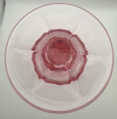 Vintage Noritake Perspective Pink Water Goblets Set of 4 Japan Pressed Glass