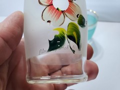 Lot of 2 Vintage Small Souvenir Glasses BLOWING ROCK North Carolina NC Painted