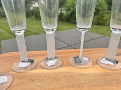 Mikasa Crystal Free Spirit Frost Flat Stem 6 Oz Wine Glasses 8.5”~6 Pc With Tag