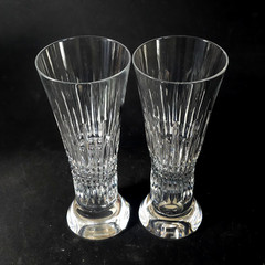 WATERFORD LISMORE DIAMOND PILSNER GLASSES, Cut Lead Crystal, 8 3/8″, 20 oz, 2PCS