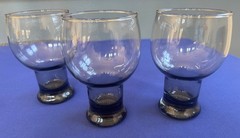 Vintage Libbey Stax Smoke Gray Pedestal Glasses Retro Barware • Set of 3