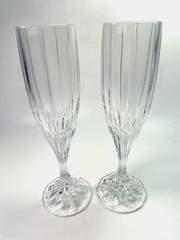 Mikasa Park Lane Crystal Fluted Champagne Flutes Glasses 8 5/8″ 6oz S/2 C77