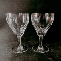 VAL ST LAMBERT RIVIERA WATER GLASSES, Cut Lead Crystal, 6 1/8″, 8 oz, 2PCS