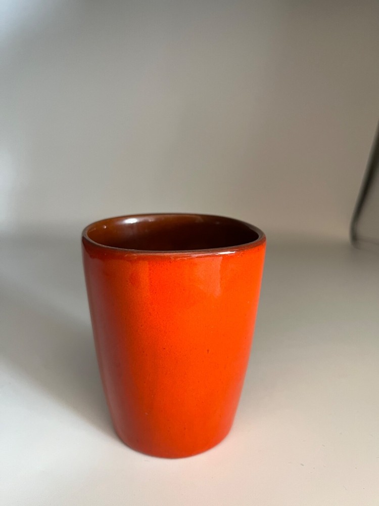 VINTAGE FRANKOMA TUMBLER~3.5″~ BURNT ORANGE/BROWN~5LC