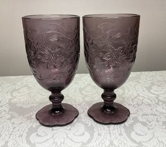 Princess House Fantasia Poinsettia Amethyst 16 Oz Iced Tea Glass – Set of 2