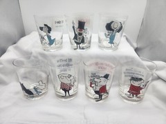 MCM 7 Osborne Kemper Thomas On the Rocks Glasses Barware Novelty Humor T51