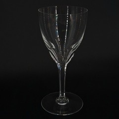 Genova by Baccarat Crystal Water Glass Goblet 6-Sided Thumbprint Cut Stem