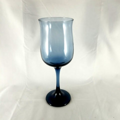 Vintage Libbey Dusky Blue Tulip Shaped Wine Glasses/Water Goblet
