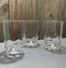 Vintage 1980s Arcoroc France Artic Vertical Cut 6 oz Juice Glass – set of 3