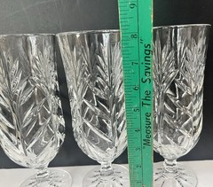 Set of 3 Crystal Glass Fifth Avenue PORTICO Iced Tea Glasses, 8 1/4”
