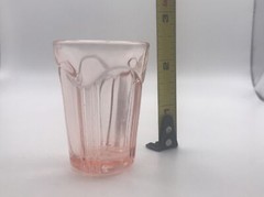 Hocking Pink Colonial Knife And Fork 2 1/2″ Height 1 1/2 oz. Whiskey Shot Glass