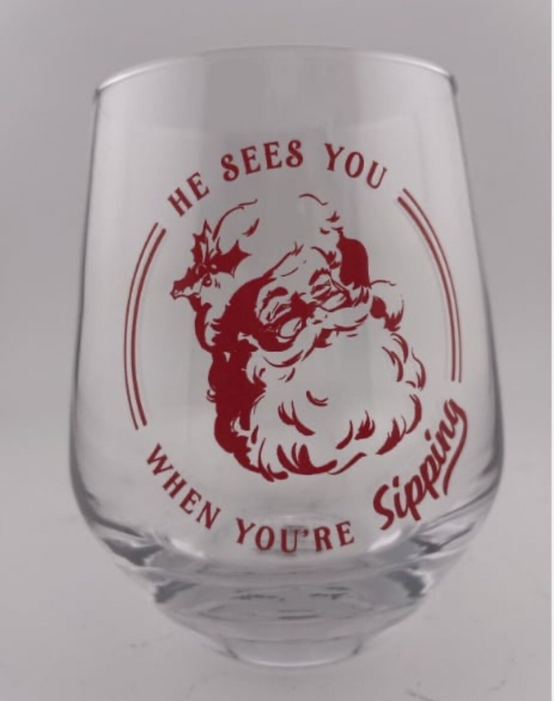 Christmas Wine Glass