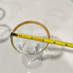 Andover Fostoria Set of 2 Water Goblets Gold Trim 6.75″