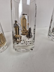 Rare Vintage Libbey MCM Georges Briard Highball Black Gold Barware Atomic Era