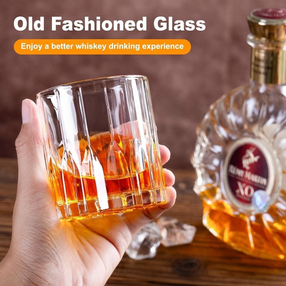 8oz Heavy Base Old Fashioned Tumbler Glasses for Spirits & Mixed Drinks