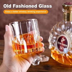 8oz Heavy Base Old Fashioned Tumbler Glasses for Spirits & Mixed Drinks