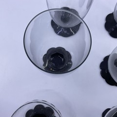 Vintage Westin Black Lily Pad Base Glasses – Set of 6