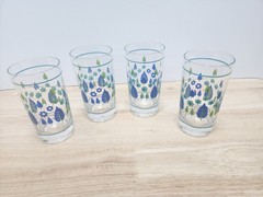 Lot of 4 1960s Marcrest Swiss Alpine Chalet Drinking Juice Glasses MCM 4 3/4″
