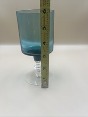 Vintage Made In JAPAN Saski Regency Peacock Blue Wine Glasses