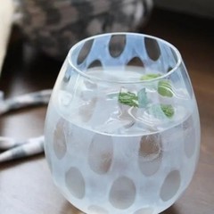 Taisho Roman Karai 350ml 3pc Glass Set Tokusa Ichimatsu Polka