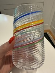 Hudson Beach Glass Hand Blown Rainbow Spiral Tumblers Set Discontinued