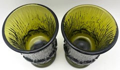 2 Fostoria Sorrento Water Goblets Green Replacement Glasses Vintage Discontinued