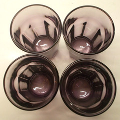 4 Vintage Libbey Duratuff Gibralter Violet Tumblers Glasses