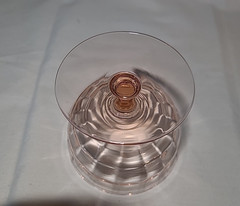 Vintage Pink Dessert Dish – Hand Blown Glass Tapered Footed 3.5 Inch Tall